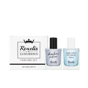 Roxelis Luxury Eau de Toilette Set with Warm Amber & Fresh Aquatic Floral Scents - Gift Box
