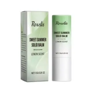 Roxelis Sweet Summer Solid Balm - Fresh Lemon Scent, Portable Moisturizing Balm