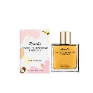Roxelis Light Vanilla Coconut Perfume - Fresh Feminine Fragrance with Cardamom & Patchouli